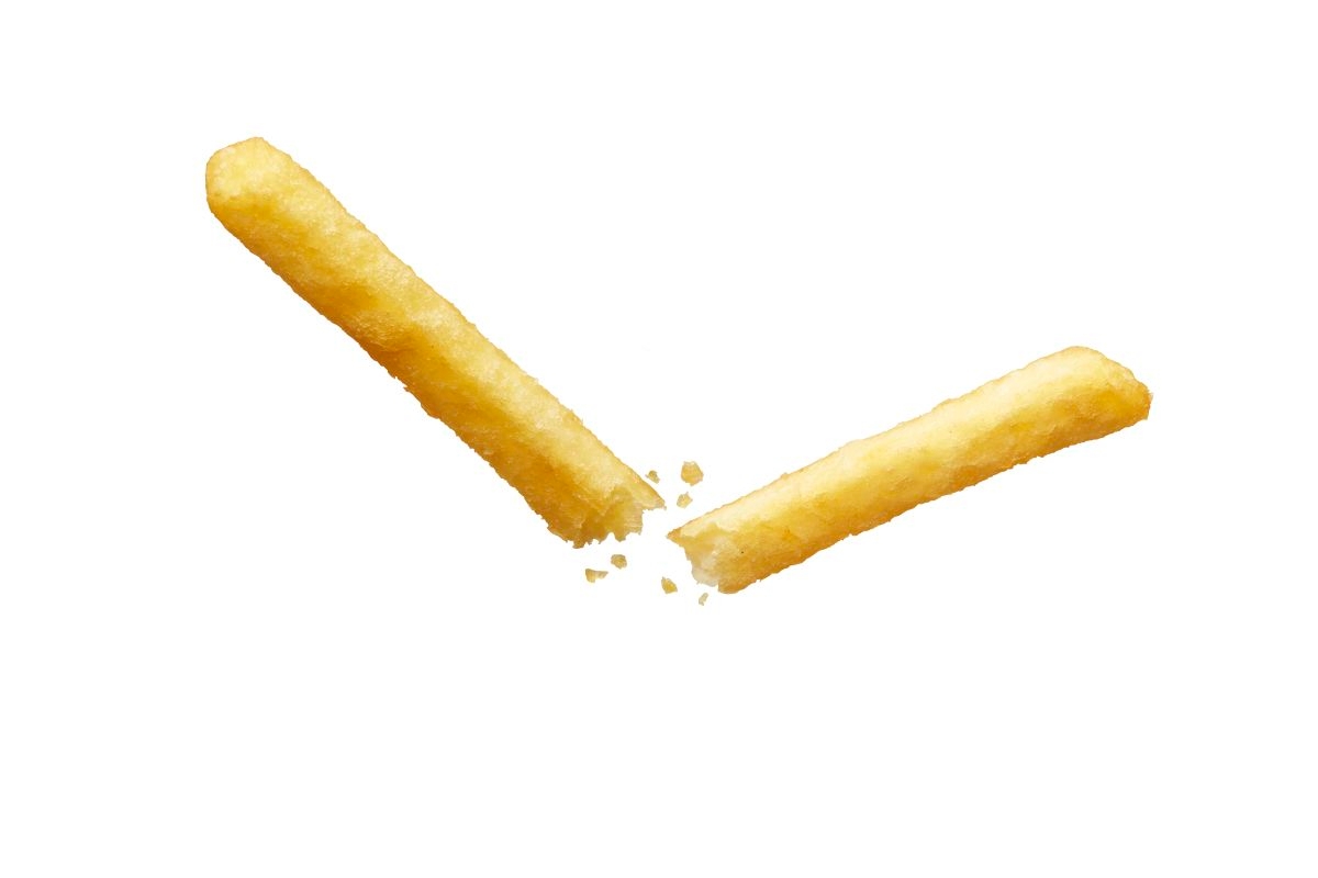 Knusprige SuperCrunch Pommes bricht in der Mitte durch