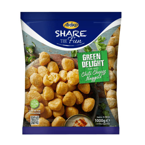 809200- Aviko plant-based chili cheezz nuggets 1000g-packshot