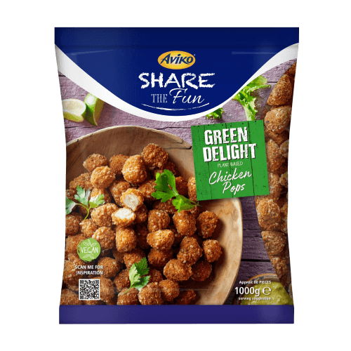 809201- Aviko plant-based chicken pops 1000g-packshot