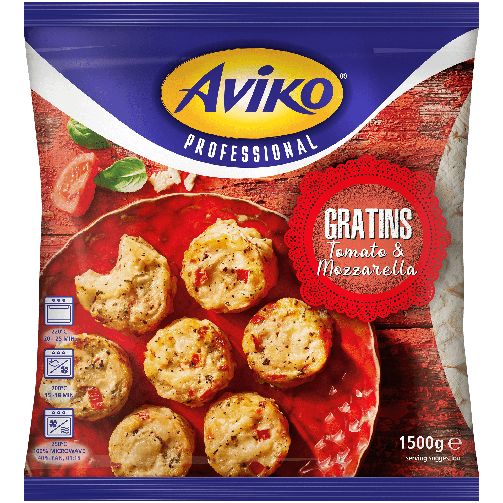 packshot italienisches gratin tomato mozzarella
